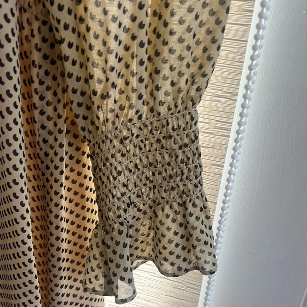 Tory Burch Elegant Polka Dot Dress in Beige